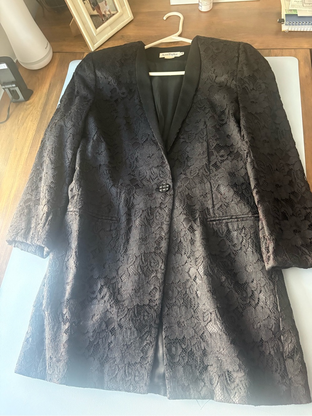 Ann Taylor Black Lace Blazer Suit Jacket